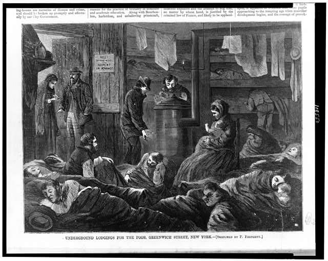 "Underground Lodgings for the Poor, Greenwich Street, NY" from Harper's Weekly February 1869