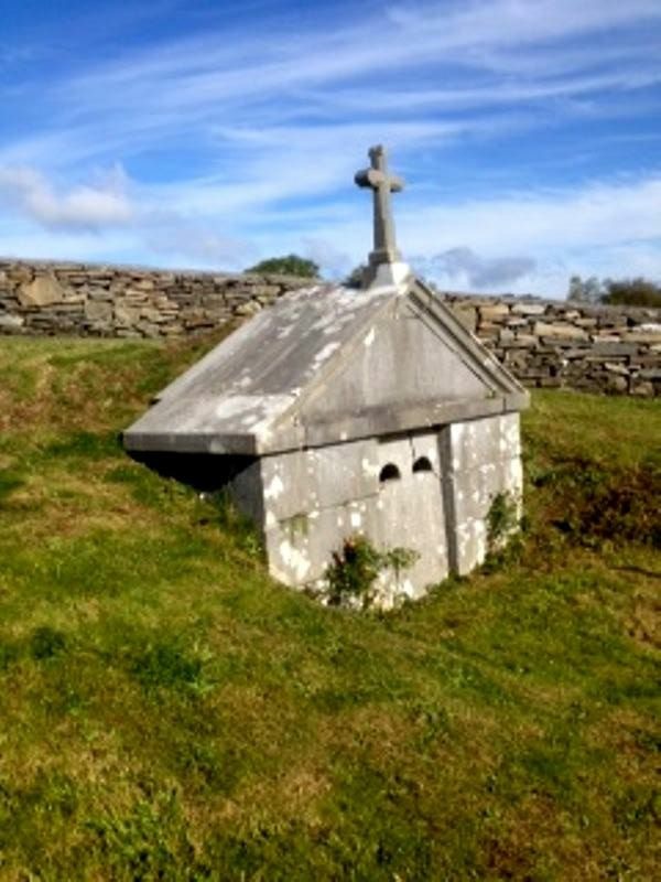 The crypt is actually pushed into the surrounding earth.