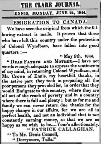 Callaghan 1844 to Denis Connell, Derrymore.jpg