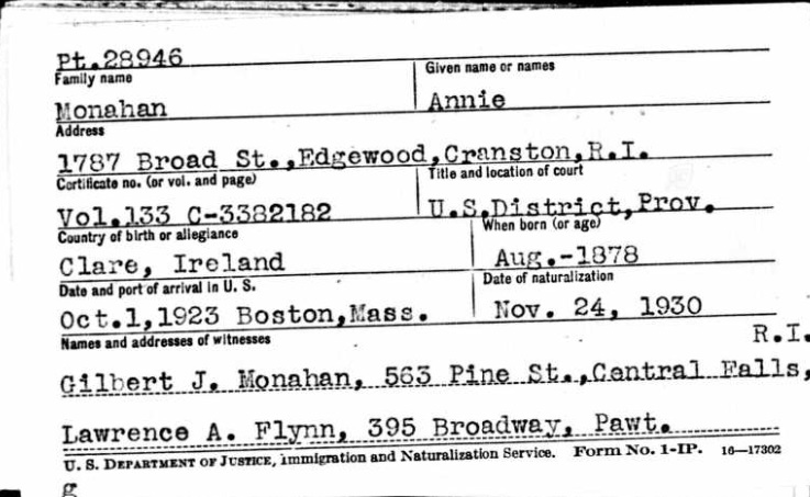Annie Monahan 1930 Naturalization.jpg