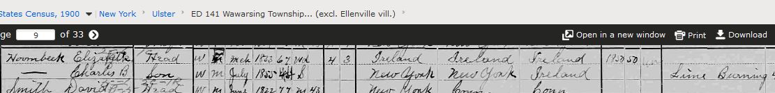 Hornbeck, Eliz 1900 Wawarsing, son Chas.JPG