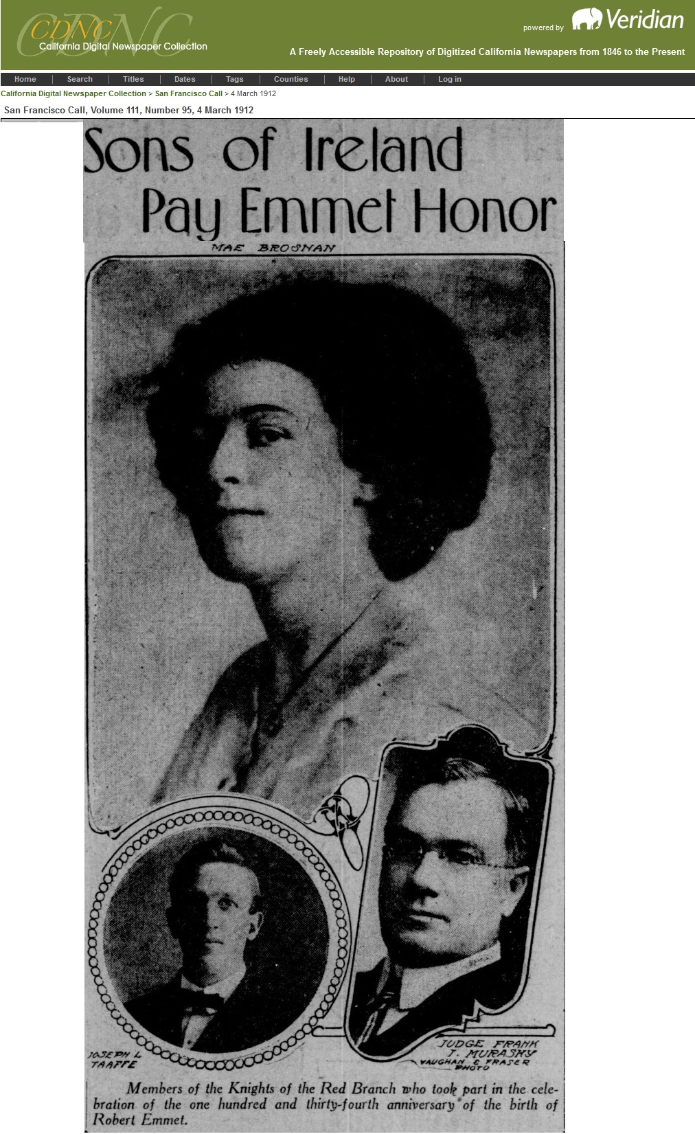 SF Call Newsaper 4 March 1912 Knights of the Red Branch performance.jpg