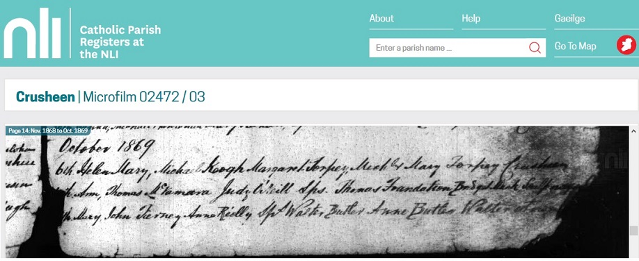 NLI Crusheen Bapism of Anne McNamara in October 1869.jpg