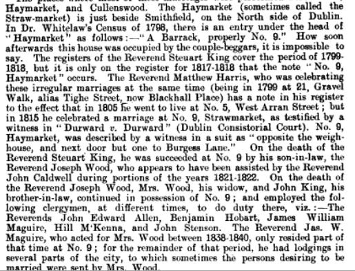 Start of the marriages register list