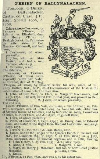O'Brien, Ballinalacken, Burke's Landed Gentry.jpg