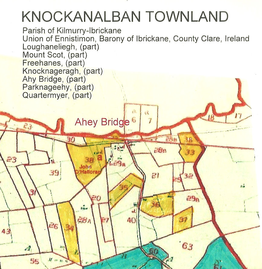 1855 Griffiths Valuation Knockanalban, John Halloran farm.jpg